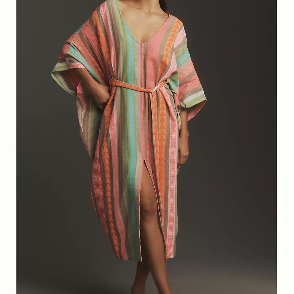 Anthropologie Multicolor Striped Maxi Dress
